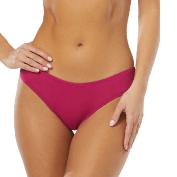 Vince Camuto Shirred Smooth Fit Cheeky Bikini Bottom raspberry Shades, swimwear - Picture 2 of 8